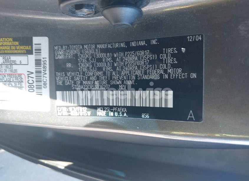 Photo 9 of 2005 Toyota Sienna LE (VIN 5TDBA23C85S036207)