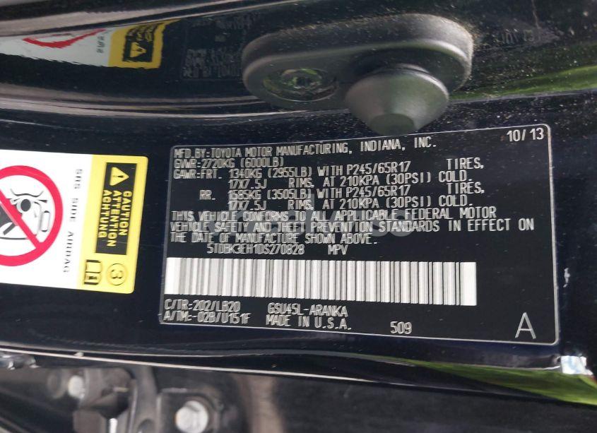 Photo 9 of 2013 Toyota Highlander SE V6 (VIN 5TDBK3EH1DS270828)