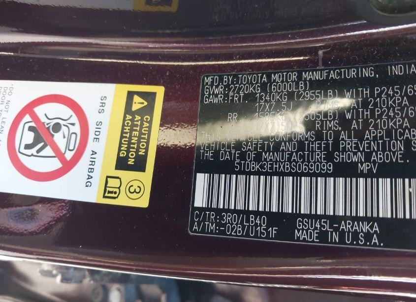 Photo 9 of 2011 Toyota Highlander SE V6 (VIN 5TDBK3EHXBS069099)