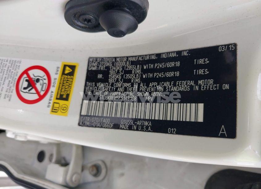 Photo 9 of 2015 Toyota Highlander LE PLUS V6 (VIN 5TDBKRFH5FS148168)