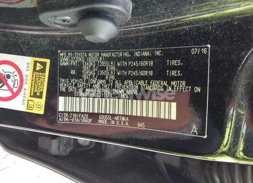 Photo 9 of 2016 Toyota Highlander LE PLUS V6 (VIN 5TDBKRFH8GS311171)