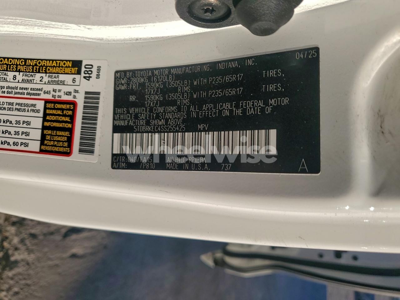 Photo 13 of 2025 TOYOTA SIENNA LE (VIN 5TDBRKEC4SS255425)