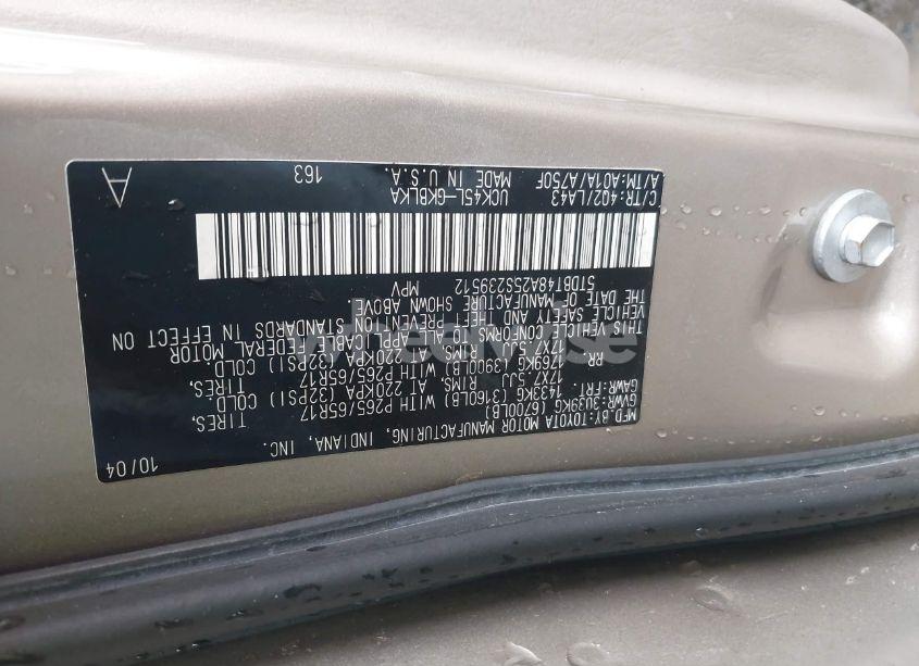 Photo 9 of 2005 Toyota Sequoia LIMITED V8 (VIN 5TDBT48A25S239512)