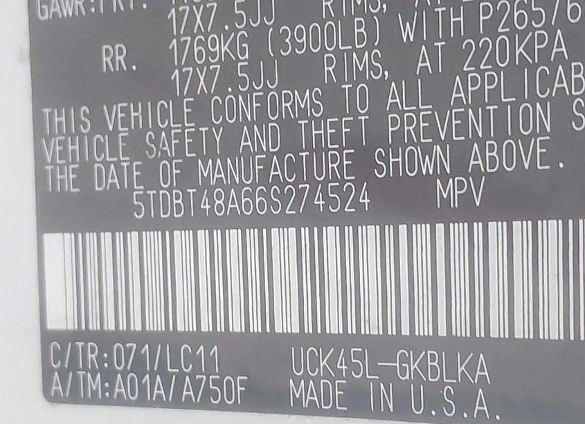 Photo 9 of 2006 Toyota Sequoia LIMITED V8 (VIN 5TDBT48A66S274524)