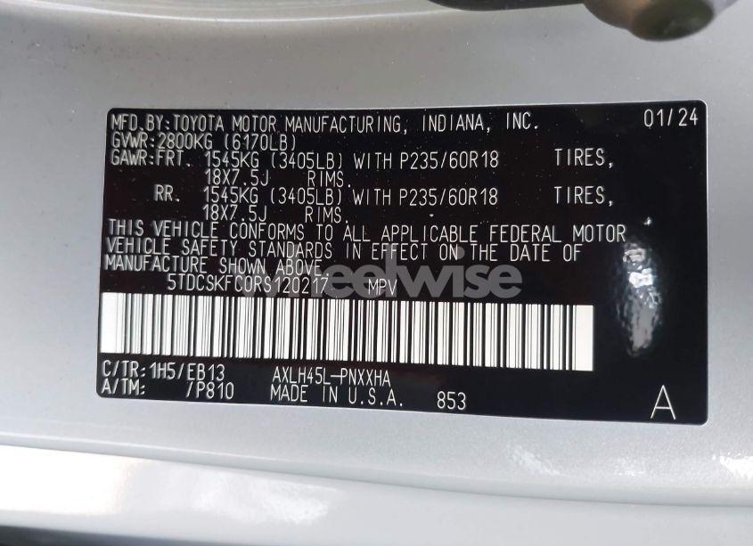 Photo 9 of 2024 Toyota Sienna WOODLAND EDITION (VIN 5TDCSKFC0RS120217)