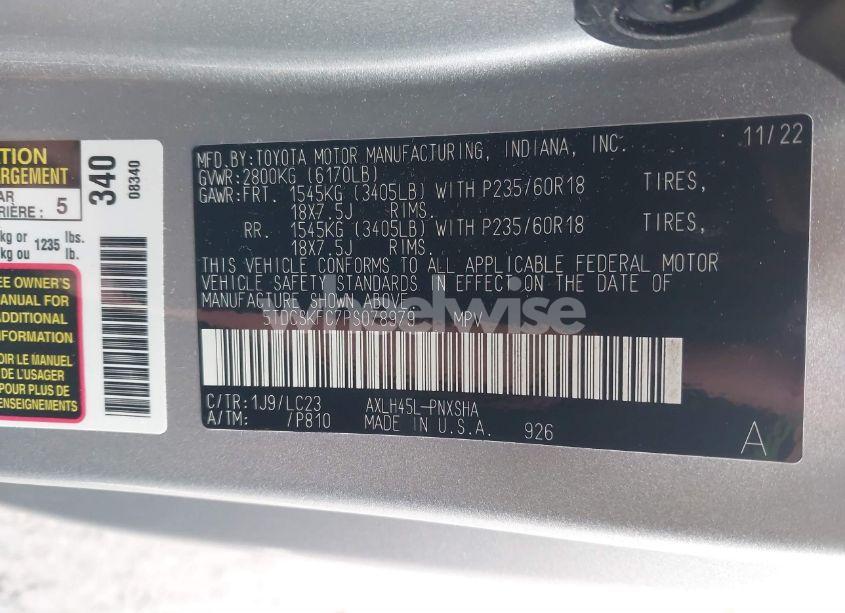 Photo 9 of 2023 Toyota Sienna 25TH ANNIVERSARY EDITION (VIN 5TDCSKFC7PS078979)