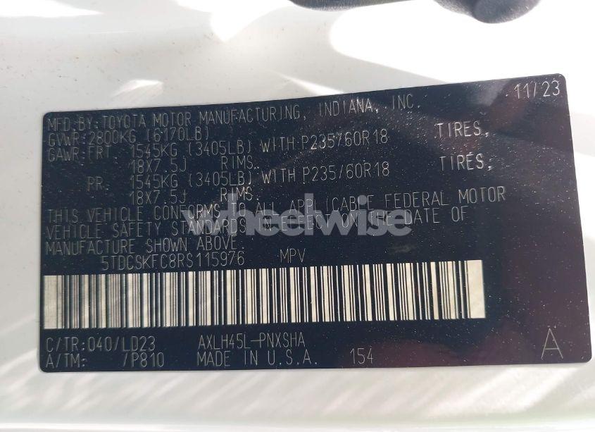 Photo 9 of 2024 Toyota Sienna XSE (VIN 5TDCSKFC8RS115976)