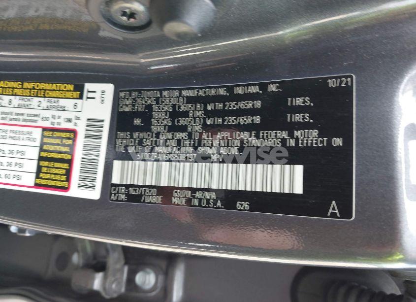 Photo 9 of 2021 Toyota Highlander L (VIN 5TDCZRAH6MS538197)