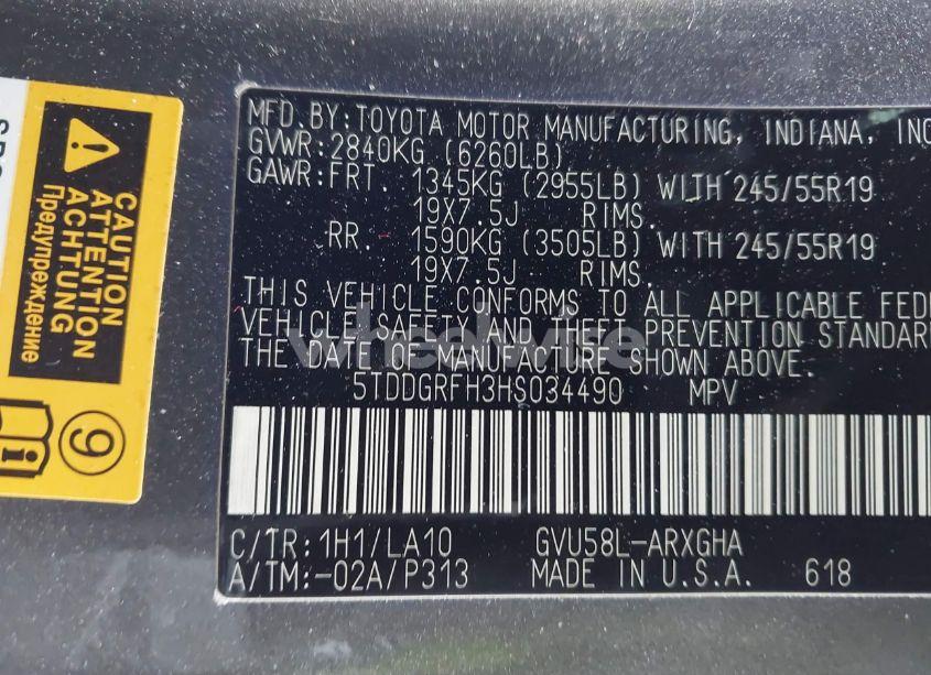 Photo 9 of 2017 Toyota Highlander HYBRID LIMITED (VIN 5TDDGRFH3HS034490)