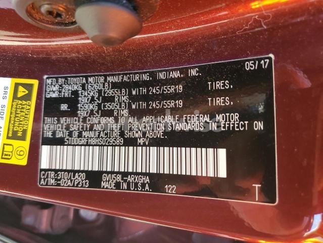 Photo 6 of 2017 TOYOTA HIGHLANDER HYBRID LIMITED (VIN 5TDDGRFH8HS029589)