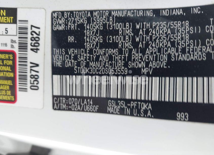 Photo 9 of 2013 Toyota Sienna XLE/LIMITED (VIN 5TDDK3DC2DS053559)