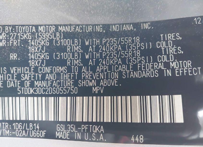 Photo 9 of 2013 Toyota Sienna XLE/LIMITED (VIN 5TDDK3DC2DS055750)