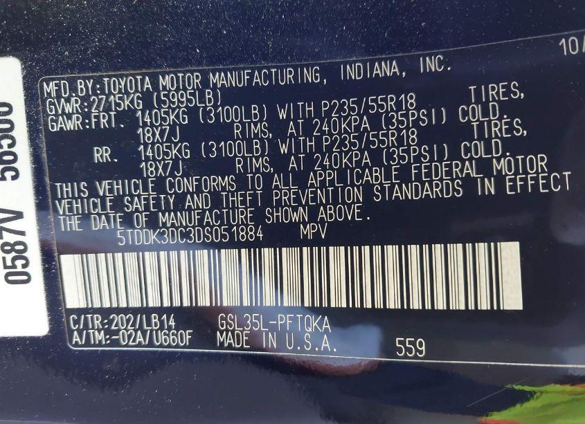Photo 9 of 2013 Toyota Sienna XLE/LIMITED (VIN 5TDDK3DC3DS051884)