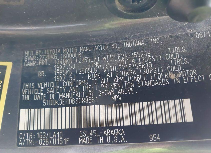 Photo 9 of 2011 Toyota Highlander LIMITED V6 (VIN 5TDDK3EH0BS088561)