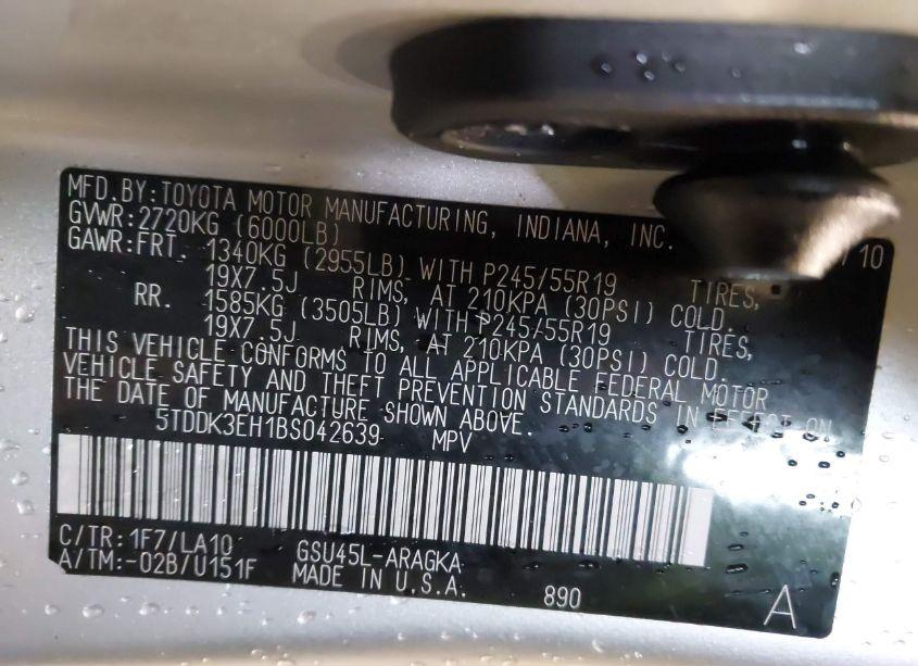 Photo 9 of 2011 Toyota Highlander LIMITED V6 (VIN 5TDDK3EH1BS042639)