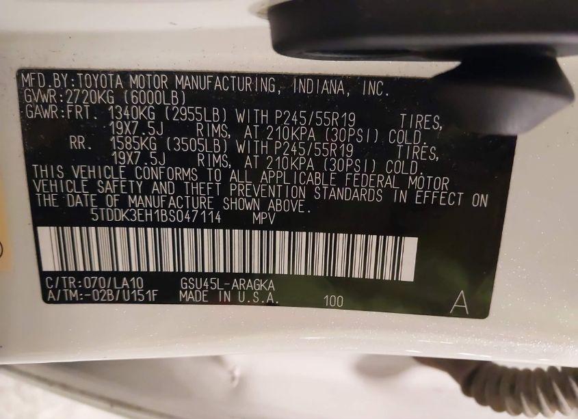 Photo 9 of 2011 Toyota Highlander LIMITED V6 (VIN 5TDDK3EH1BS047114)