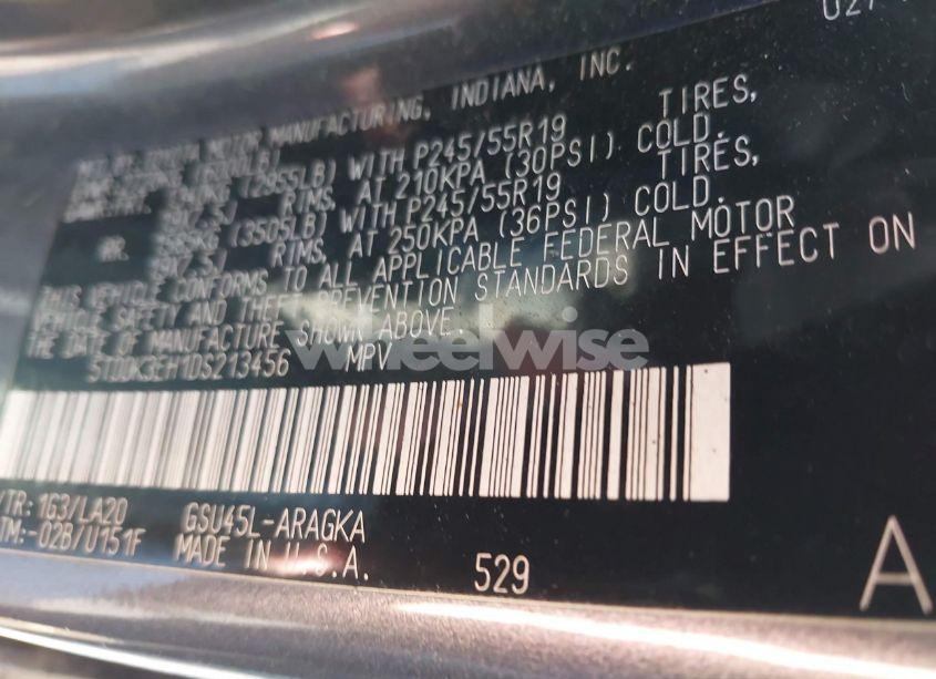 Photo 9 of 2013 Toyota Highlander LIMITED (VIN 5TDDK3EH1DS213456)