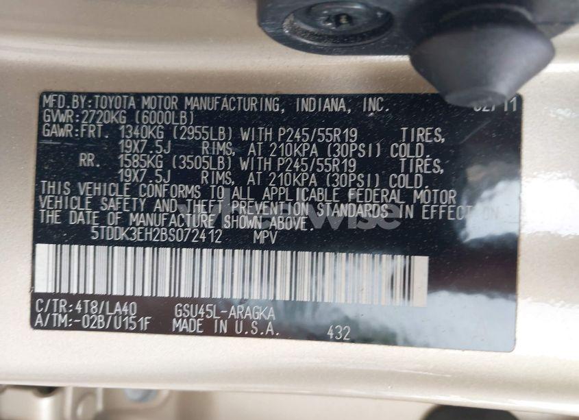 Photo 9 of 2011 Toyota Highlander LIMITED V6 (VIN 5TDDK3EH2BS072412)