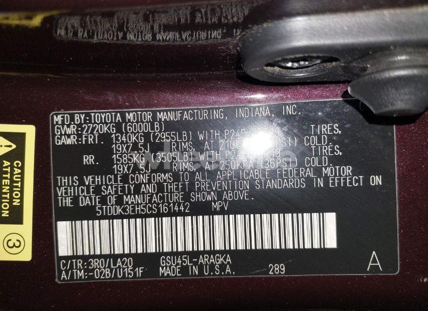 Photo 9 of 2012 Toyota Highlander LIMITED V6 (VIN 5TDDK3EH5CS161442)