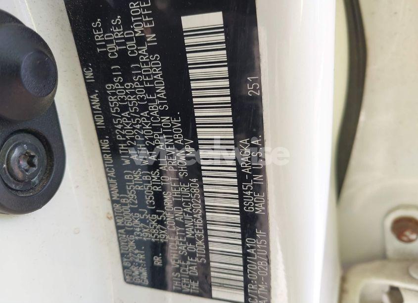 Photo 9 of 2010 Toyota Highlander LIMITED V6 (VIN 5TDDK3EH6AS025804)