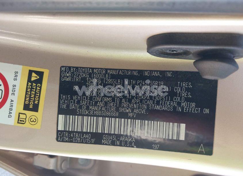 Photo 9 of 2011 Toyota Highlander LIMITED V6 (VIN 5TDDK3EH8BS086668)