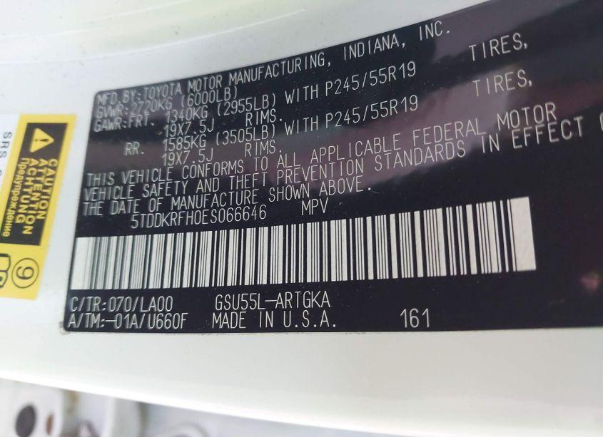 Photo 9 of 2014 Toyota Highlander LIMITED V6 (VIN 5TDDKRFH0ES066646)