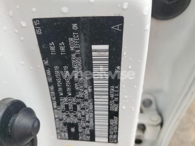 Photo 7 of 2015 TOYOTA HIGHLANDER LIMITED (VIN 5TDDKRFH0FS166425)