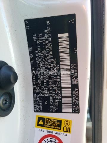 Photo 9 of 2014 TOYOTA HIGHLANDER LIMITED (VIN 5TDDKRFH4ES024884)