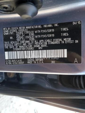 Photo 11 of 2015 TOYOTA HIGHLANDER LIMITED (VIN 5TDDKRFH9FS156962)