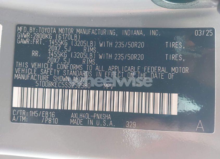 Photo 9 of 2025 Toyota Sienna XSE (VIN 5TDDRKEC5SS252980)