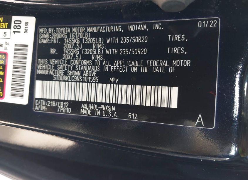 Photo 9 of 2022 Toyota Sienna XSE (VIN 5TDDRKEC9NS101595)