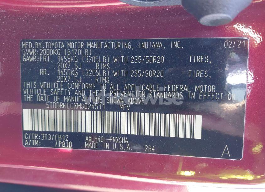 Photo 9 of 2021 Toyota Sienna XSE (VIN 5TDDRKECXMS024511)