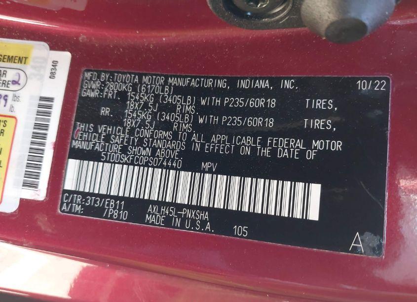 Photo 9 of 2023 Toyota Sienna XSE (VIN 5TDDSKFC0PS074440)