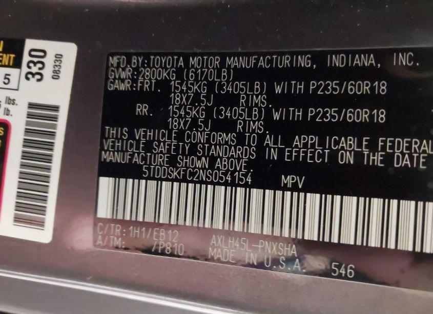 Photo 9 of 2022 Toyota Sienna XSE (VIN 5TDDSKFC2NS054154)