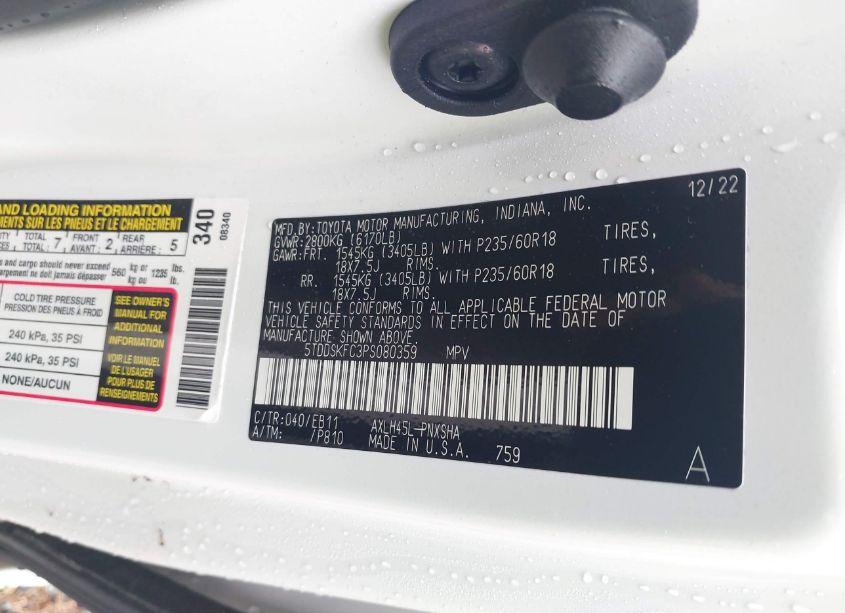 Photo 9 of 2023 Toyota Sienna XSE (VIN 5TDDSKFC3PS080359)