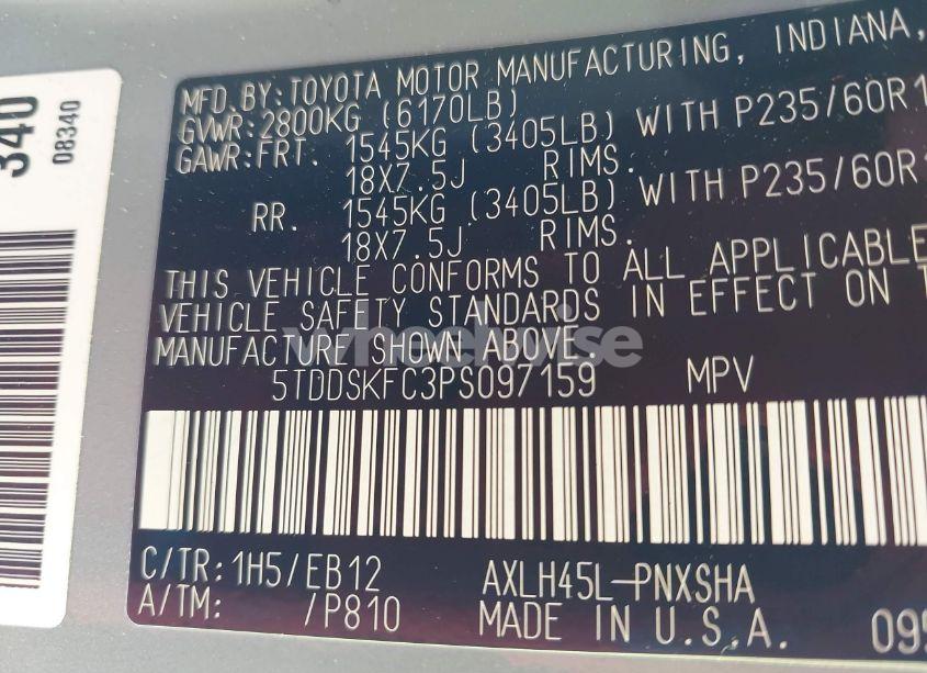 Photo 9 of 2023 Toyota Sienna XSE (VIN 5TDDSKFC3PS097159)