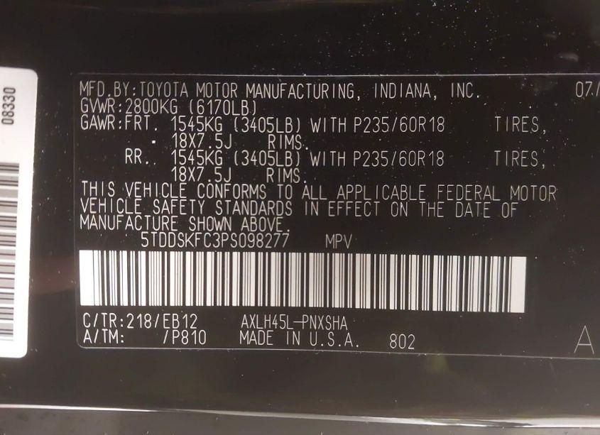 Photo 9 of 2023 Toyota Sienna XSE (VIN 5TDDSKFC3PS098277)