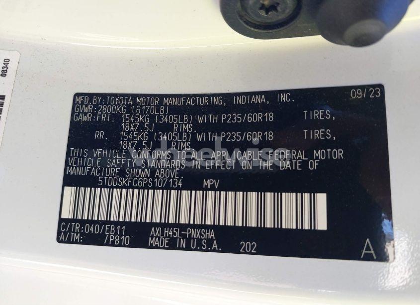 Photo 9 of 2023 Toyota Sienna XSE (VIN 5TDDSKFC6PS107134)