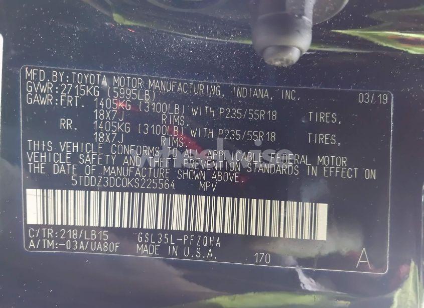 Photo 9 of 2019 Toyota Sienna LIMITED PREMIUM 7 PASSENGER (VIN 5TDDZ3DC0KS225564)