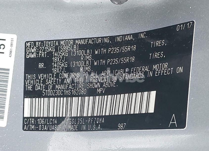 Photo 9 of 2017 Toyota Sienna XLE/LIMITED (VIN 5TDDZ3DC1HS162080)