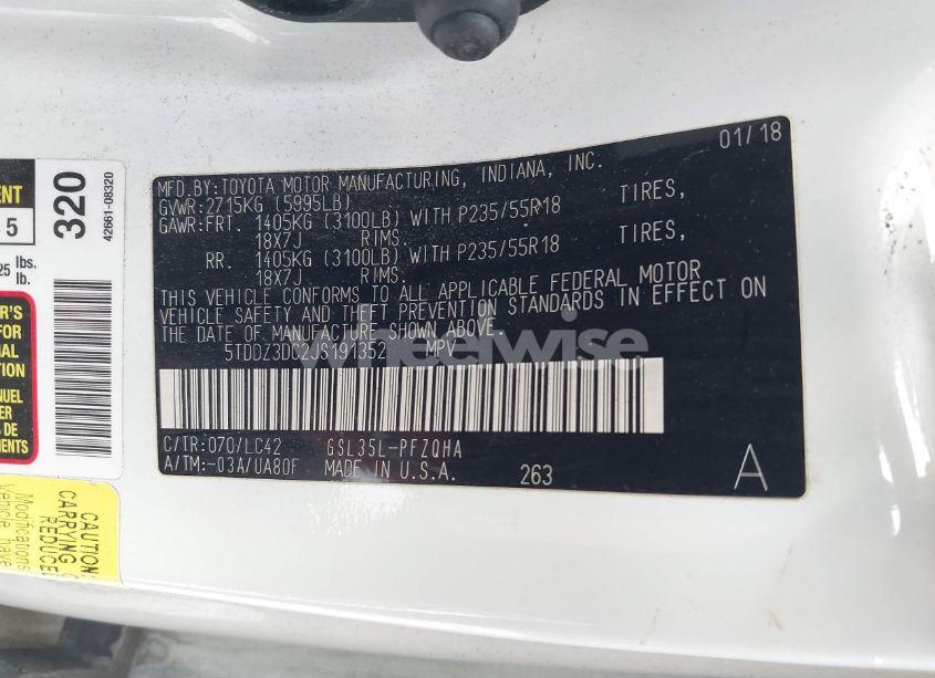 Photo 9 of 2018 Toyota Sienna XLE/XLE PREMIUM/LIMITED/LIMITED PREMIUM (VIN 5TDDZ3DC2JS191352)