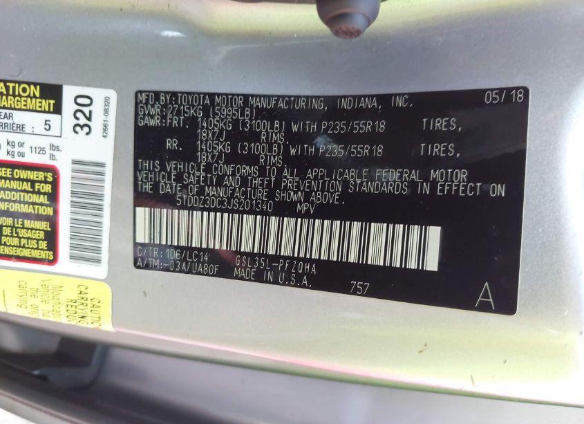 Photo 9 of 2018 Toyota Sienna XLE/XLE PREMIUM/LIMITED/LIMITED PREMIUM (VIN 5TDDZ3DC3JS201340)