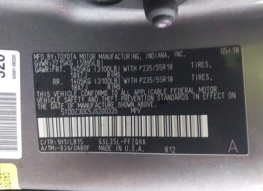 Photo 9 of 2018 Toyota Sienna LIMITED PREMIUM 7 PASSENGER (VIN 5TDDZ3DC5JS200335)