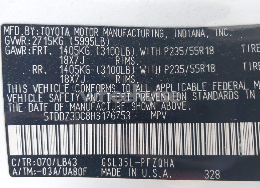 Photo 9 of 2017 Toyota Sienna LIMITED PREMIUM 7 PASSENGER (VIN 5TDDZ3DC8HS176753)