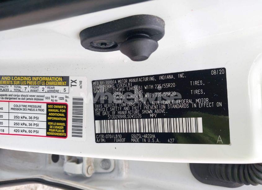 Photo 9 of 2020 Toyota Highlander LIMITED (VIN 5TDDZRBH8LS045526)