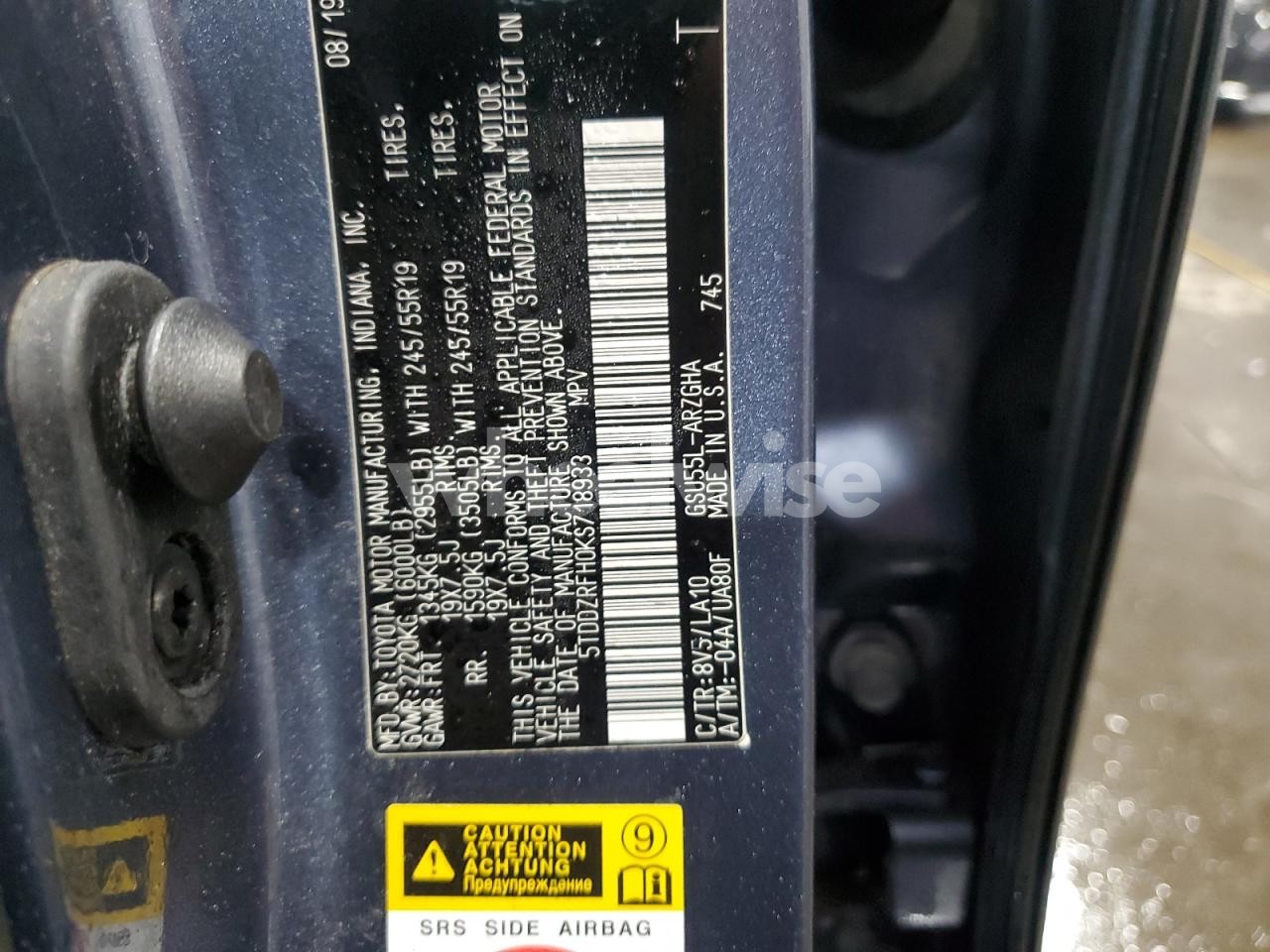 Photo 14 of 2019 TOYOTA HIGHLANDER LIMITED (VIN 5TDDZRFH0KS718933)