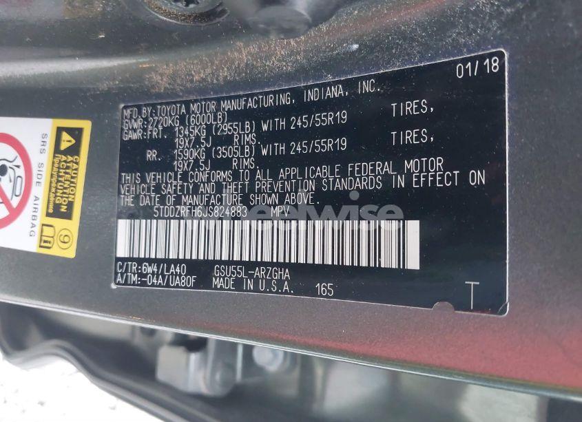 Photo 9 of 2018 Toyota Highlander LIMITED (VIN 5TDDZRFH6JS824883)