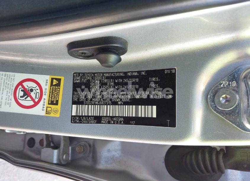 Photo 9 of 2018 Toyota Highlander LIMITED PLATINUM (VIN 5TDDZRFH6JS827315)