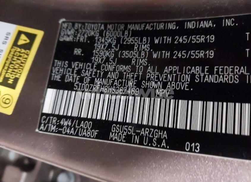 Photo 9 of 2017 Toyota Highlander LIMITED PLATINUM (VIN 5TDDZRFH8HS367469)