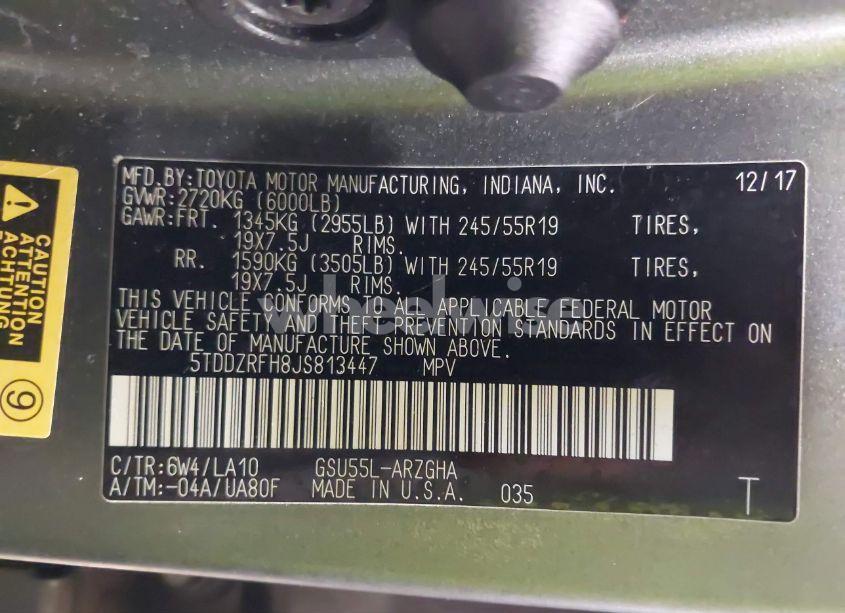 Photo 9 of 2018 Toyota Highlander LIMITED PLATINUM (VIN 5TDDZRFH8JS813447)